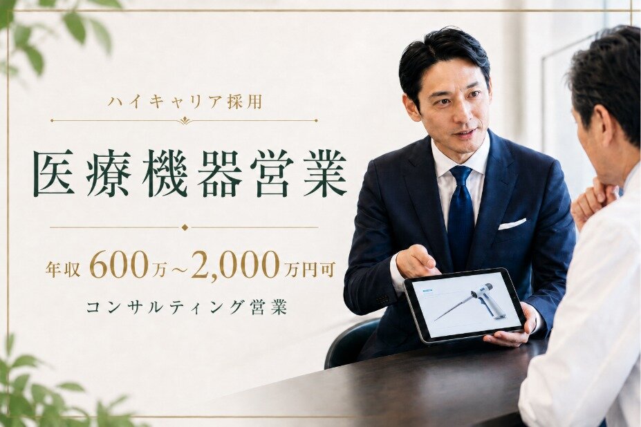 医療機器ルート営業｜年収600万〜2,000万円可｜外資系上場企業｜コンサルティング営業｜ハイキャリア採用｜0122